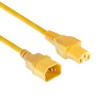 ACT Powercord C14 - C15 0,6m Yellow