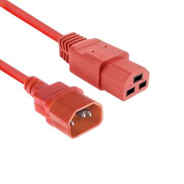 ACT Powercord C14 male- C21 famale 1m Red