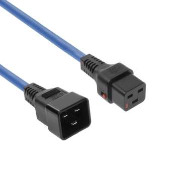 ACT Powercord C19 IEC Lock - C20 3m Blue