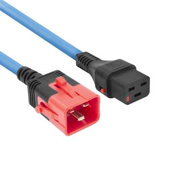 ACT Powercord C19 IEC Lock - C20 IEC Lock Dual Locking 3m Blue