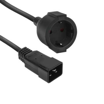 ACT Powercord C20 IEC 60320- CEE 7/3 0,2m Black ACT Powercord C20 IEC 60320- CEE 7/3 0,2m Black