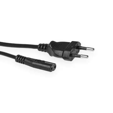 ACT Powercord Euro male - C7 female 0,2m Black