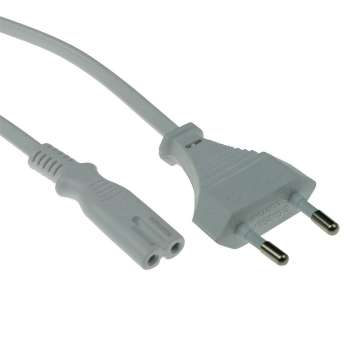 ACT Powercord Euro male - C7 female 3m White