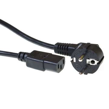 ACT Powercord mains connector Schuko CEE 7/7 male (angled) - C13 IEC 60320 0,2m Black ACT Powercord mains connector Schuko CEE 7/7 male (angled) - C13 IEC 60320 0,2m Black