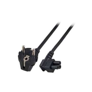 ACT Powercord mains connector Schuko CEE 7/7 male (angled) - C5 (angled) IEC 3m Black