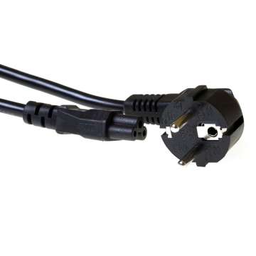 ACT Powercord mains connector Schuko CEE 7/7 male (angled) - C5 IEC 10m Black ACT Powercord mains connector Schuko CEE 7/7 male (angled) - C5 IEC 10m Black