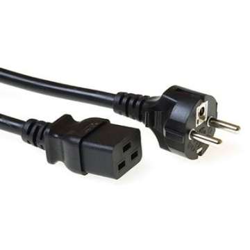ACT Powercord mains connector Schuko CEE 7/7 male (straight) - C13 IEC 5m Black