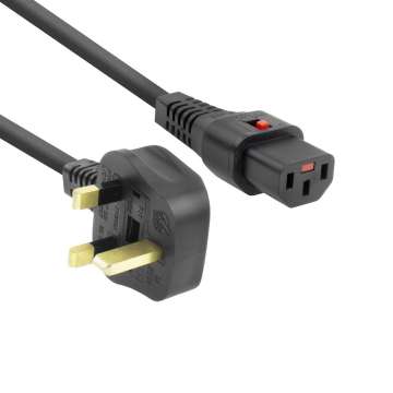 ACT Powercord UK male to C13 IEC Lock 2m Black