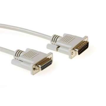 ACT Serial 1:1 connection cable 15 pin D-sub male to 15 pin D-sub female 5m Ivory