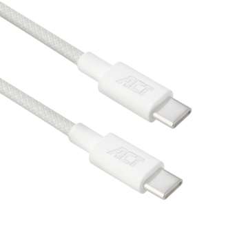 ACT USB 2.0 240W charging/data cable USB-C to USB-C 2m White