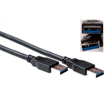ACT USB 3.0 A male to USB A male 2m Black ACT USB 3.0 A male to USB A male 2m Black