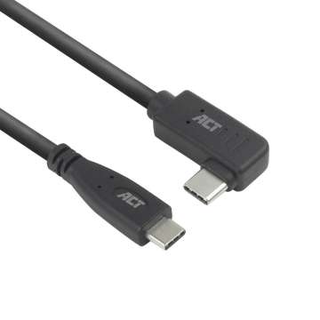 ACT USB 3.0 60W USB Type-C (straight) to USB Type-C (left/right angled) Cable 3m Black