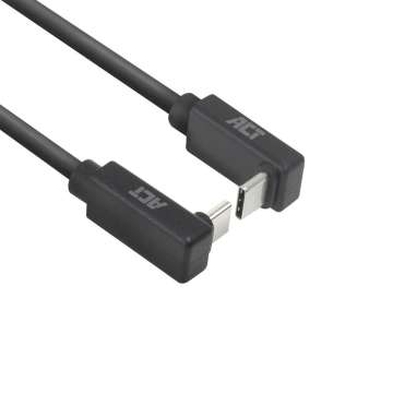 ACT USB 3.0 60W USB Type-C (up/down angled) to USB Type-C (up/down angled) 1m Black