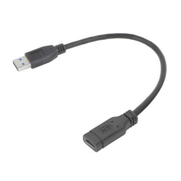ACT USB Type-A male to USB Type-C female adapter cable 0,2m Black