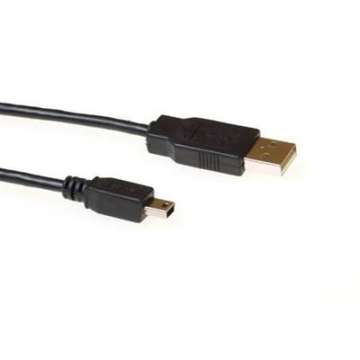 ACT USB2.0 A male - USB mini B5 male 1,8m Black