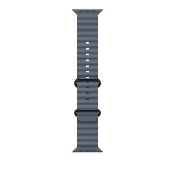 Apple Watch 49mm Band: Ocean Band Black Titanium Finish Anchor Blue