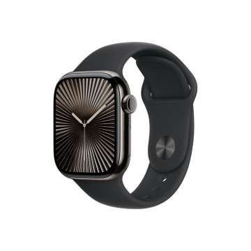 Apple Watch S10 Cellular 42mm Slate Titanium Case with Black Sport Band S/M Apple Watch S10 Cellular 42mm Slate Titanium Case with Black Sport Band S/M