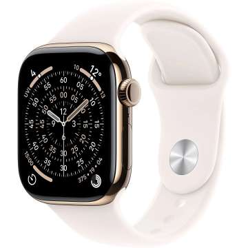 Apple Watch S11 Cellular 42mm Gold Titanium Case with Light Blush Sport Band S/M Apple Watch S11 Cellular 42mm Gold Titanium Case with Light Blush Sport Band S/M