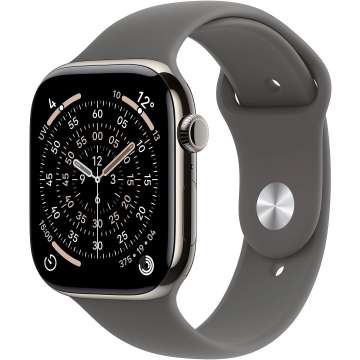 Apple Watch S11 Cellular 42mm Natural Titanium Case with Stone Grey Sport Band M/L Apple Watch S11 Cellular 42mm Natural Titanium Case with Stone Grey Sport Band M/L