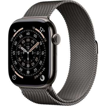 Apple Watch S11 Cellular 46mm Slate Titanium Case with Slate Milanese Loop S/M Apple Watch S11 Cellular 46mm Slate Titanium Case with Slate Milanese Loop S/M