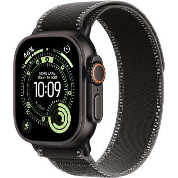 Apple Watch Ultra 3 Cellular 49mm Black Titanium Case with Black/Charcoal Trail Loop M/L Apple Watch Ultra 3 Cellular 49mm Black Titanium Case with Black/Charcoal Trail Loop M/L