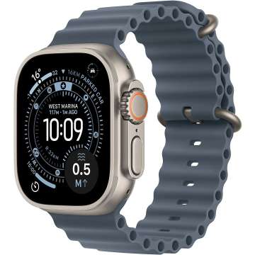 Apple Watch Ultra 3 Cellular 49mm Natural Titanium Case with Anchor Blue Ocean Band