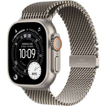Apple Watch Ultra 3 Cellular 49mm Natural Titanium Case with Natural Titanium Milanese Loop Medium Apple Watch Ultra 3 Cellular 49mm Natural Titanium Case with Natural Titanium Milanese Loop Medium