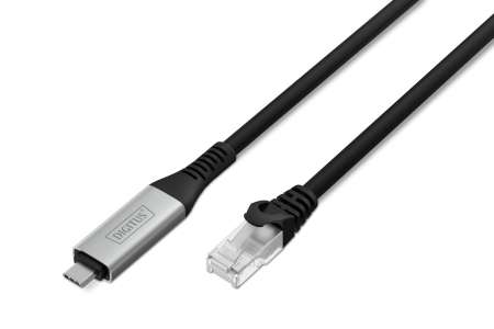 Assmann USB-C 3.2 Gen1 - RJ45 CAT6A S/FTP Ethernet cable 1Gbit/s,15m Black