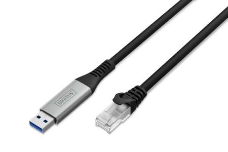 Assmann USB3.2 Gen1 - RJ45 CAT6A S/FTP Ethernet cable 1Gbit/s,15m Black