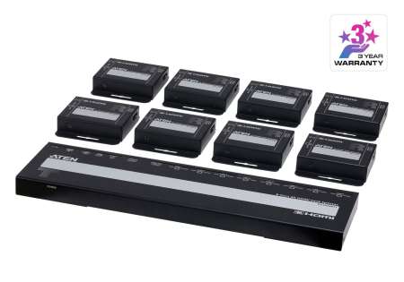 ATEN VS1828KIT 8-Port 4K HDMI Cat 6 Splitter with Receivers