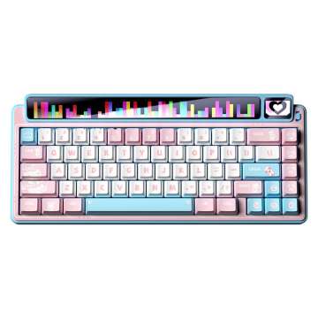 Aula AMG65 Blue LightFeather RGB Gaming Wireless Bluetooth Mechanical Keyboard Pink Stellar Meow US