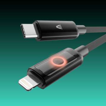 Avax CB650 Pulsey 27W USB-C to Lightning charger cable 0,5m Black