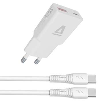 Avax CH6413 GaN charger with USBC-C cable White