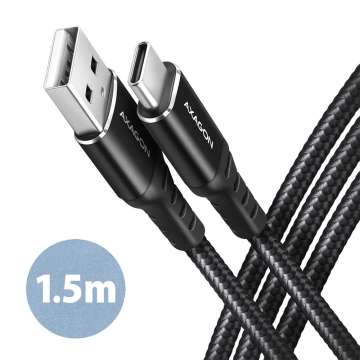 AXAGON BUCM-AM15AB HQ USB-C <> USB-A Cabel 1,5m Black AXAGON BUCM-AM15AB HQ USB-C <> USB-A Cabel 1,5m Black