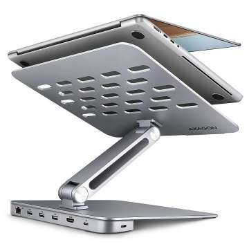AXAGON HMC-STND Többportos USB-C 5Gbps hub és alumínium állvány laptopokhoz