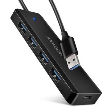 AXAGON HUE-C1A USB-A 5GBPS TRAVEL HUB Black AXAGON HUE-C1A USB-A 5GBPS TRAVEL HUB Black