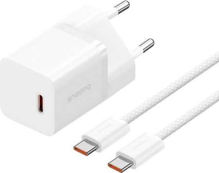 Baseus USB-C GaN5 mini 30W mains charger White
