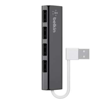 Belkin 4-Port Ultra-Slim Travel Hub Black/White Belkin 4-Port Ultra-Slim Travel Hub Black/White