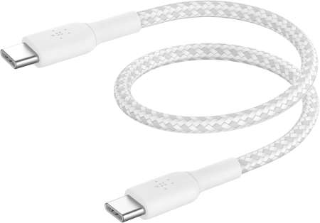 Belkin BoostCharge Braided USB-C to USB-C Cable 0,15m White
