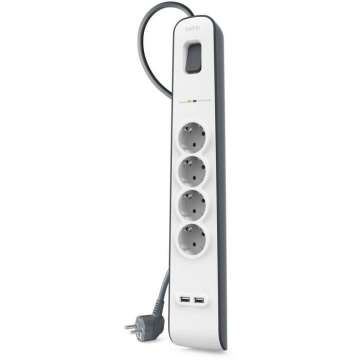 Belkin BSV401VF2M-V2 Túlfeszültségvédő Kapcsolóval 4DIN 2m White