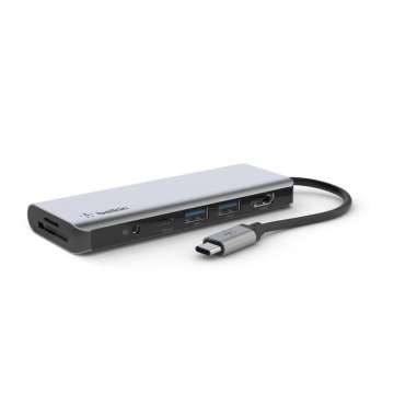 Belkin Connect USB-C 7-in-1 Multiport Hub Adapter Grey Belkin Connect USB-C 7-in-1 Multiport Hub Adapter Grey