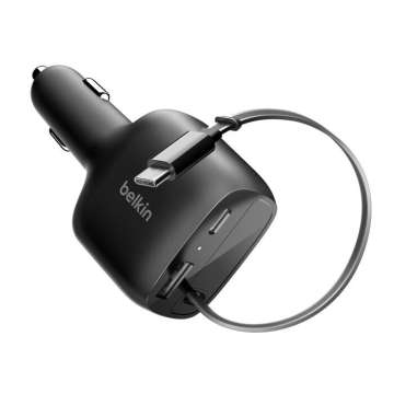 Belkin Retractable Car Charger 75W Black
