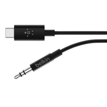 Belkin RockStar 3.5mm Audio Cable with USB-C Connector 0,91m Black Belkin RockStar 3.5mm Audio Cable with USB-C Connector 0,91m Black