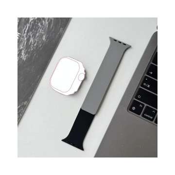 BlackBird BlackBird Litchi Watch Strap for Iwatch 42/44/45/46/49mm Black/Grey