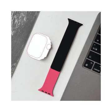 BlackBird Litchi Watch Strap for Iwatch 38/40/41/42mm Black/Pink
