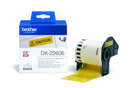 Brother DK-22606 folytonos szalagcímke 62mm x 15,24m öntapadós Yellow Brother DK-22606 folytonos szalagcímke 62mm x 15,24m öntapadós Yellow
