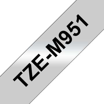 Brother TZe-M951 laminált P-touch szalag (24mm) Black on Matt Silver - 8m Brother TZe-M951 laminált P-touch szalag (24mm) Black on Matt Silver - 8m