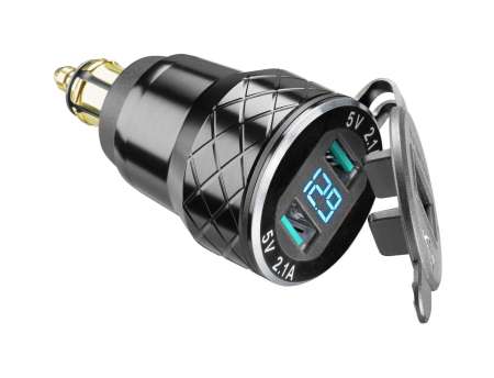 Cellularline DIN adapter Interphone with 2 x USB output for motorcycles max. 4.2 A Black Cellularline DIN adapter Interphone with 2 x USB output for motorcycles max. 4.2 A Black