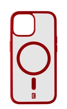 Cellularline Pop Mag back cover with Magsafe support for Apple iPhone 15, clear/red Cellularline Pop Mag back cover with Magsafe support for Apple iPhone 15, clear/red