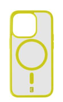 Cellularline Pop Mag Back Cover with Magsafe Support for Apple iPhone 15 Pro Max, Clear/Lime Cellularline Pop Mag Back Cover with Magsafe Support for Apple iPhone 15 Pro Max, Clear/Lime